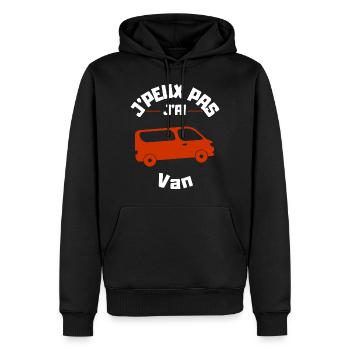 Ich kann nicht, ich habe einen Van - Männer Premium Bio Hoodie - Schwarz - Vorne - Nico (187cm)