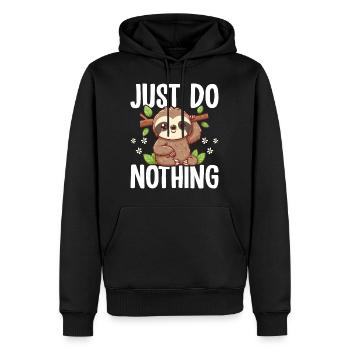 Niedliches Faultier Just Do Nothing Lustiges entspannendes Geschenk - Männer Premium Bio Hoodie - Schwarz - Vorne - Nico (187cm)