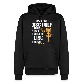 Comment jouer au Disc Golf Sunset Frisbee Golfing - Sweat à capuche Premium bio Homme - noir - Devant - Nico (187cm)