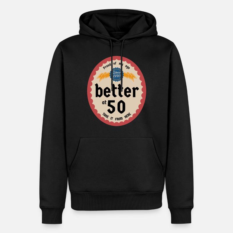 Mieux à 50 ans - Sweat à capuche Premium bio Homme - noir