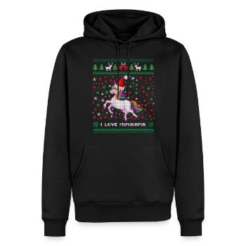 XMAS Einhorn: Magische Weihnachten - Männer Premium Bio Hoodie - Schwarz - Vorne - Nico (187cm)