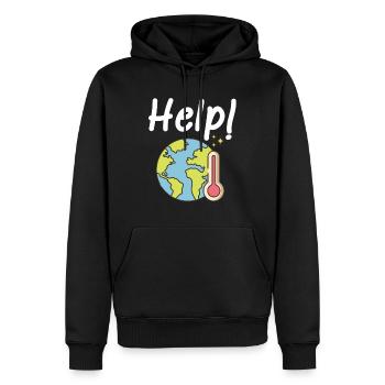 Changement climatique Protection du climat - Sweat à capuche Premium bio Homme - noir - Devant - Nico (187cm)