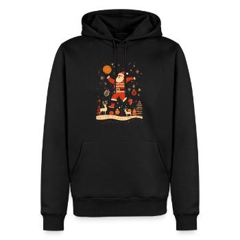 Weihnachtsmann Basketball Weihnachten - Männer Premium Bio Hoodie - Schwarz - Vorne - Nico (187cm)