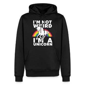 I am Not Weird I am A Unicorn - Men’s Premium Organic Hoodie - black - Front - Nico (187cm)