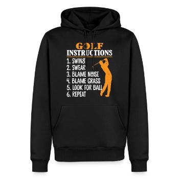 Golfer Golfen Golf Anleitung - Männer Premium Bio Hoodie - Schwarz - Vorne - Nico (187cm)