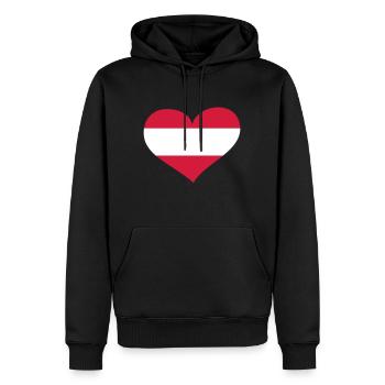 Österreich Herz; Heart Austria - Sweat à capuche Premium bio Homme - noir - Devant - Nico (187cm)