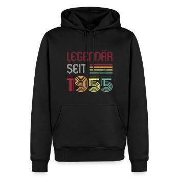 Legendär Seit 1955 Jahr Retro 55er Jahrgang - Männer Premium Bio Hoodie - Schwarz - Vorne - Nico (187cm)