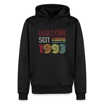 Legendär Seit 1993 Jahr Retro 93er Jahrgang - Männer Premium Bio Hoodie - Schwarz - Vorne - Nico (187cm)