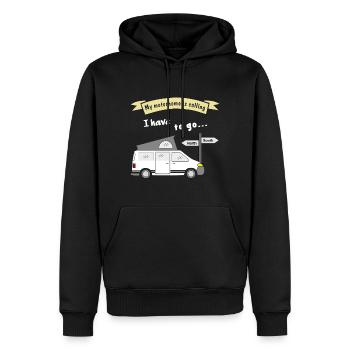 mon camping-car appelle - Sweat à capuche Premium bio Homme - noir - Devant - Nico (187cm)