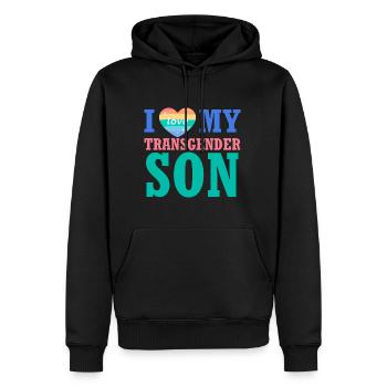 Liebe meinen Transgender-Sohn, um Trans-Kinder zu schützen - Männer Premium Bio Hoodie - Schwarz - Vorne - Nico (187cm)