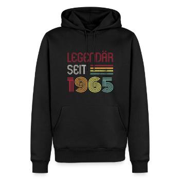 Legendär Seit 1965 Jahr Retro 65er Jahrgang - Männer Premium Bio Hoodie - Schwarz - Vorne - Nico (187cm)