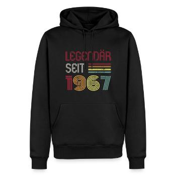 Legendär Seit 1967 Jahr Retro 67er Jahrgang - Männer Premium Bio Hoodie - Schwarz - Vorne - Nico (187cm)