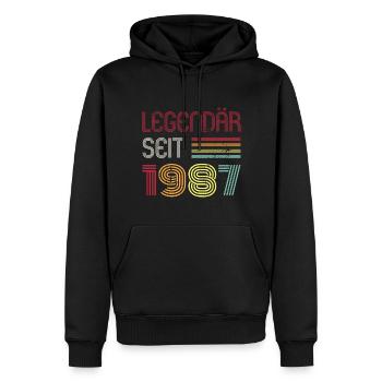 Legendär Seit 1987 Jahr Retro 87er Jahrgang - Männer Premium Bio Hoodie - Schwarz - Vorne - Nico (187cm)