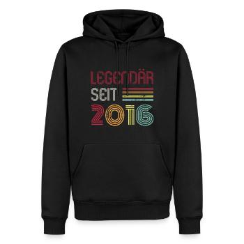 Legendär Seit 2016 Jahr Retro 16er Jahrgang - Männer Premium Bio Hoodie - Schwarz - Vorne - Nico (187cm)