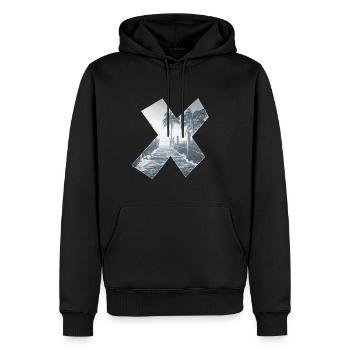 Buzzer - Sweat à capuche Premium bio Homme - noir - Devant - Nico (187cm)