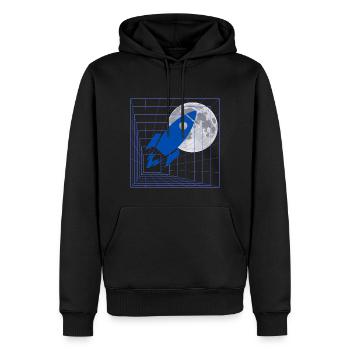 Rocket to the moon - Men’s Premium Organic Hoodie - black - Front - Nico (187cm)