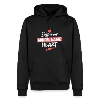 Neurodiverses Ehepaar Valentinstag - Männer Premium Bio Hoodie - Schwarz - Vorne - Nico (187cm)