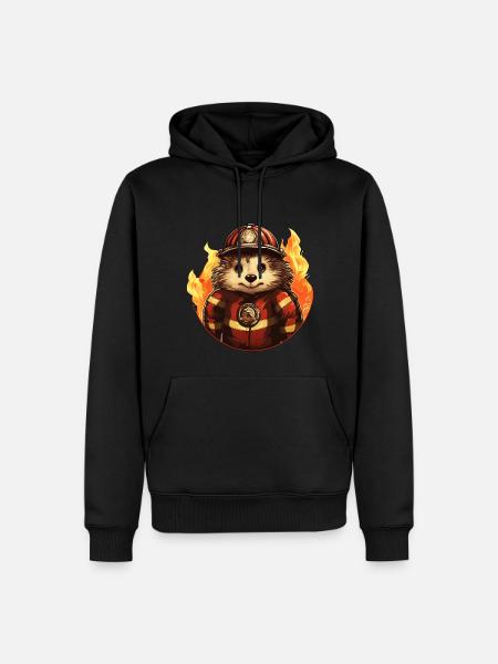 Fire Brigade Igel - Men’s Premium Organic Hoodie - black
