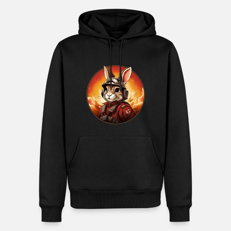 Fire Brigade Rabbit - Men’s Premium Organic Hoodie - black