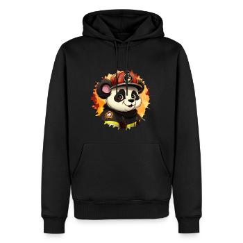 Fire Brigade Panda - Men’s Premium Organic Hoodie - black - Front - Nico (187cm)
