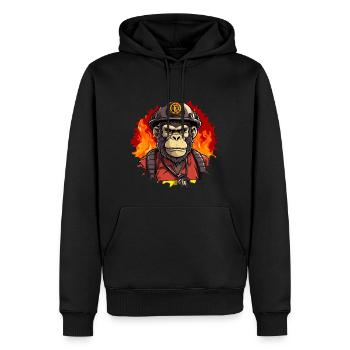 Singes des pompiers - Sweat à capuche Premium bio Homme - noir - Devant - Nico (187cm)