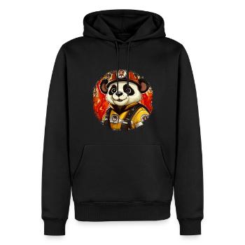 Brigade de pompiers Panda - Sweat à capuche Premium bio Homme - noir - Devant - Nico (187cm)