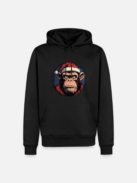 Chimpanzees Christmas - Men’s Premium Organic Hoodie - black