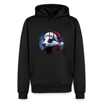 Weihnachten Dachse - Männer Premium Bio Hoodie - Schwarz - Vorne - Nico (187cm)