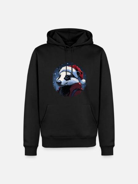 Weihnachten Dachse - Männer Premium Bio Hoodie - Schwarz