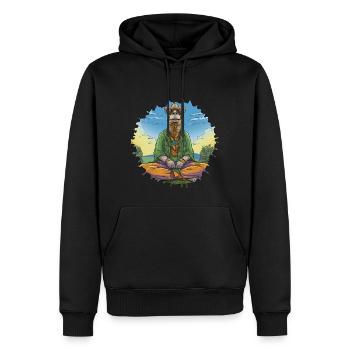 Camel Yoga - Men’s Premium Organic Hoodie - black - Front - Nico (187cm)