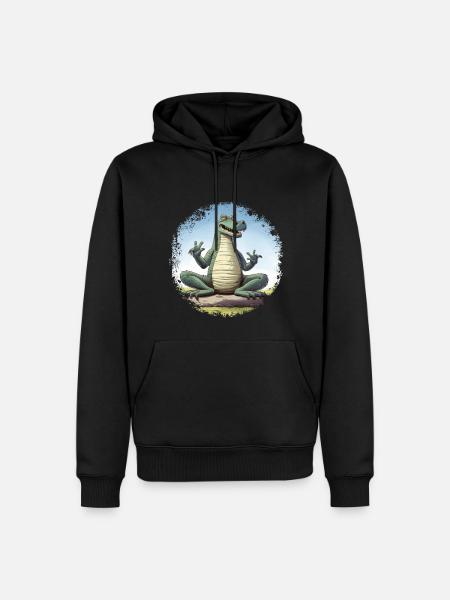 Yoga Crocodile - Men’s Premium Organic Hoodie - black