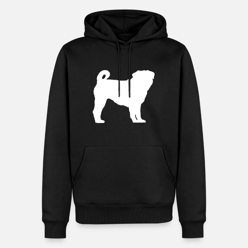 MOPS Silhouette - Männer Premium Bio Hoodie - Schwarz