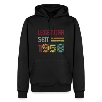 Legendär Seit 1958 Jahr Retro 58er Jahrgang - Männer Premium Bio Hoodie - Schwarz - Vorne - Nico (187cm)