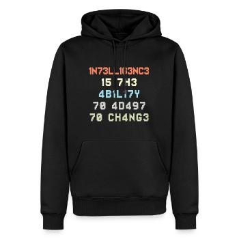 Wandel Intelligenz Leet Leetspeak - Männer Premium Bio Hoodie - Schwarz - Vorne - Nico (187cm)