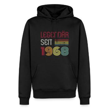 Legendär Seit 1968 Jahr Retro 68er Jahrgang - Männer Premium Bio Hoodie - Schwarz - Vorne - Nico (187cm)