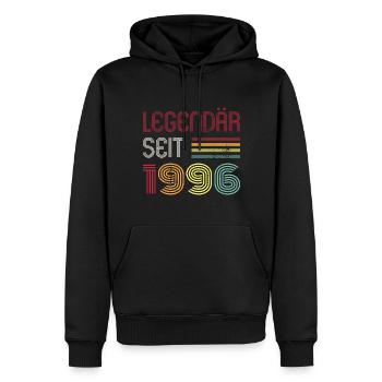 Legendär Seit 1996 Jahr Retro 96er Jahrgang - Männer Premium Bio Hoodie - Schwarz - Vorne - Nico (187cm)