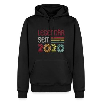 Legendär Seit 2020 Jahr Retro 20er Jahrgang - Männer Premium Bio Hoodie - Schwarz - Vorne - Nico (187cm)