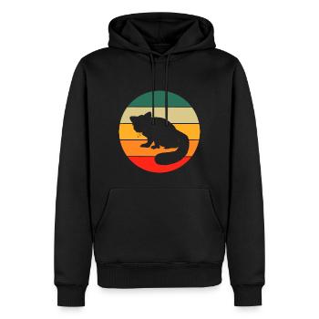 Retro Roter Panda - Männer Premium Bio Hoodie - Schwarz - Vorne - Nico (187cm)
