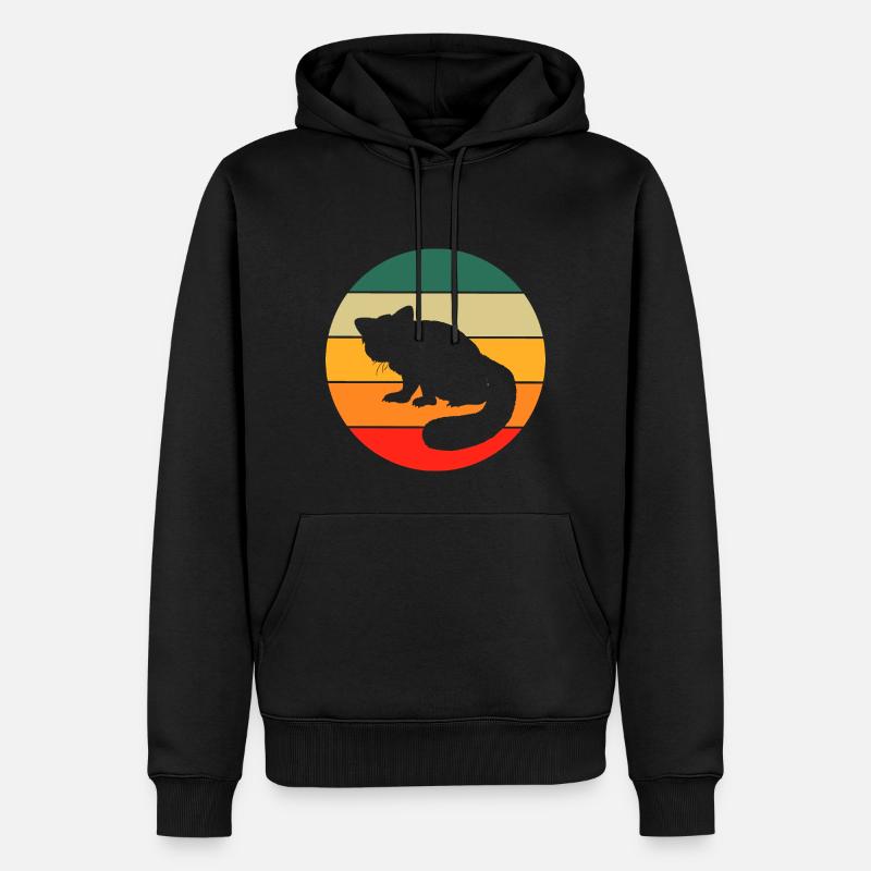 Panda rouge rétro - Sweat à capuche Premium bio Homme - noir