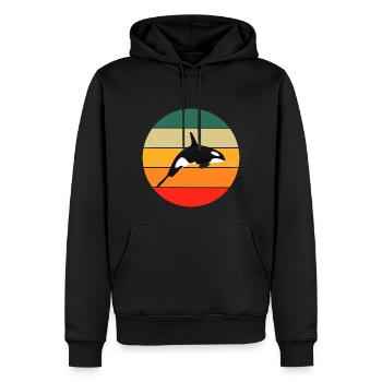 Épaulard rétro - Sweat à capuche Premium bio Homme - noir - Devant - Nico (187cm)