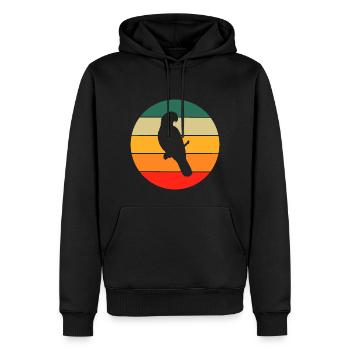 Bird Lovers Pet Gift Retro Parrot - Men’s Premium Organic Hoodie - black - Front - Nico (187cm)