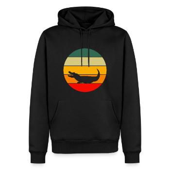 Retro Crocodile - Men’s Premium Organic Hoodie - black - Front - Nico (187cm)