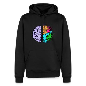 Buntes de cerveau colorés Gehirn - Sweat à capuche Premium bio Homme - noir - Devant - Nico (187cm)