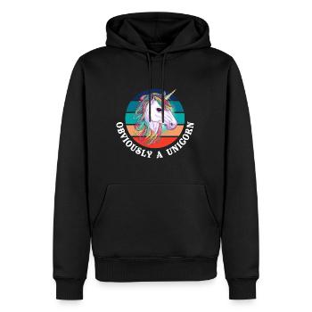 Obviously A Unicorn - Men’s Premium Organic Hoodie - black - Front - Nico (187cm)