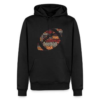 Nuage de mots de ballon de football américain - Sweat à capuche Premium bio Homme - noir - Devant - Nico (187cm)