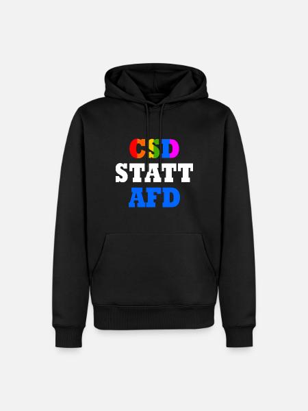 Csd statt afd - Männer Premium Bio Hoodie - Schwarz