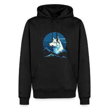 Griffure de loup Marques de griffes Animal de forêt sauvage Tête de loup - Sweat à capuche Premium bio Homme - noir - Devant - Nico (187cm)