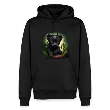 Schwarzer Baby Jaguar Wildkatze Afrika Wildnis - Männer Premium Bio Hoodie - Schwarz - Vorne - Nico (187cm)