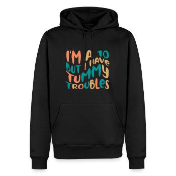 Ich bin eine 10, aber ich habe Bauchprobleme, Darmsyndrom - Männer Premium Bio Hoodie - Schwarz - Vorne - Nico (187cm)