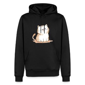Illustration eines süßen Kätzchens Geschenk Idee - Männer Premium Bio Hoodie - Schwarz - Vorne - Nico (187cm)